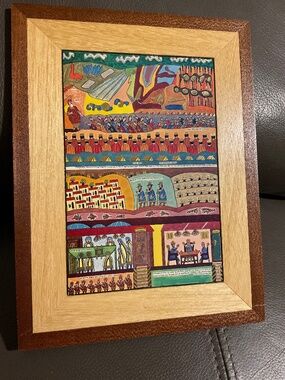 Vintage Judaica Shalom Of Safed TIMBER ART Israel, Moses Receiving the Law